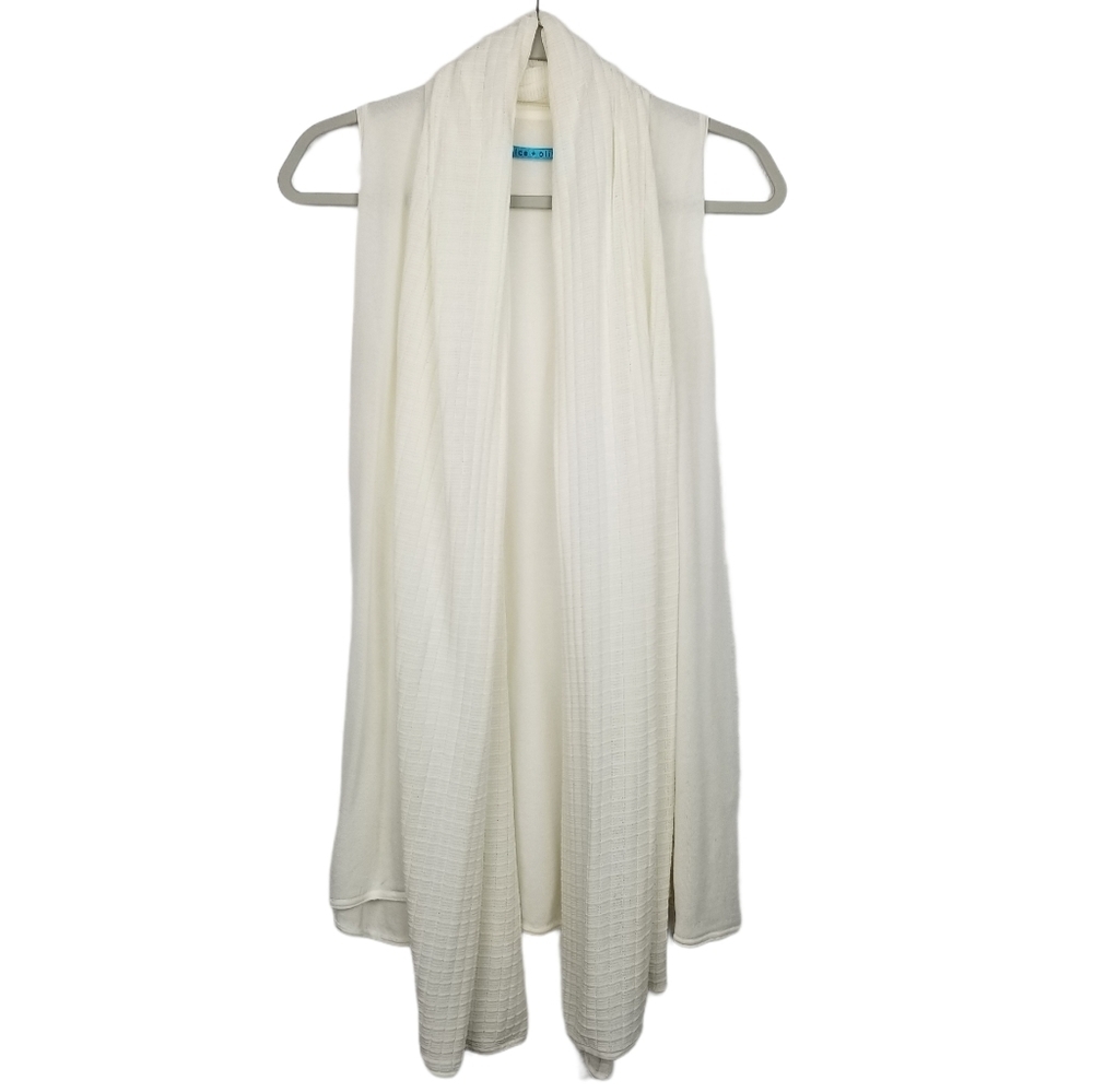 Alice + Olivia Sheer Draped Textured Vest Cardigan Shawl Women's One Size